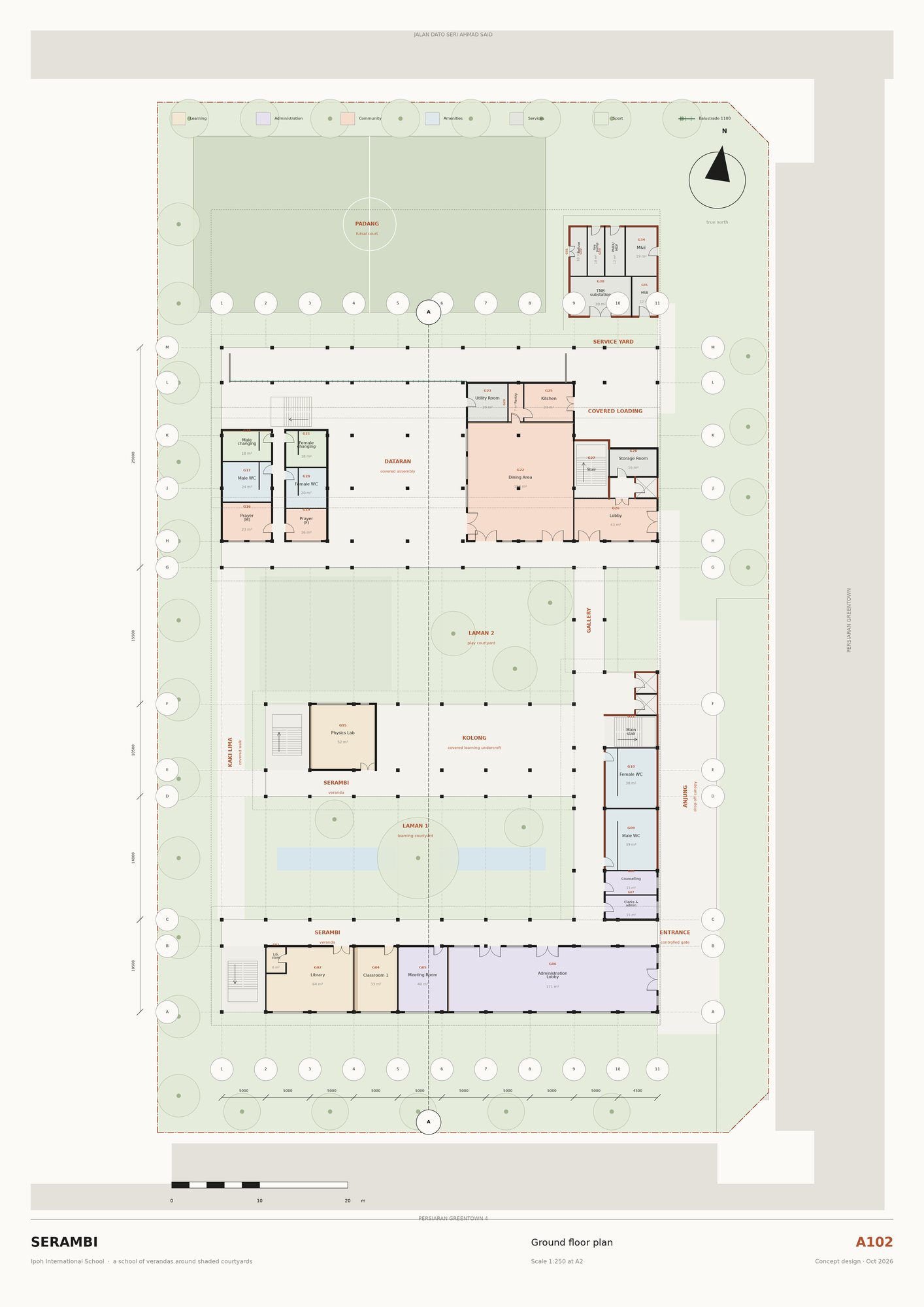 Ground floor plan of Serambi